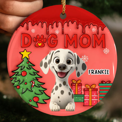 Dog Mom With Cute Puppy and Christmas Gifts