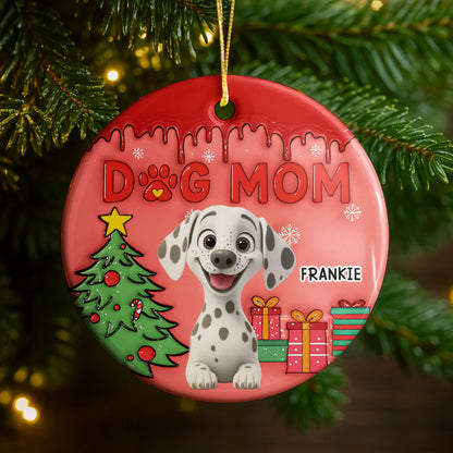 Dog Mom With Cute Puppy and Christmas Gifts