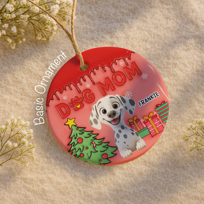 Dog Mom With Cute Puppy and Christmas Gifts