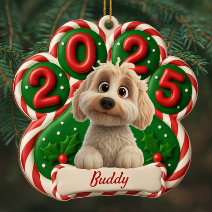 Customize Your Festive Dog Ornament