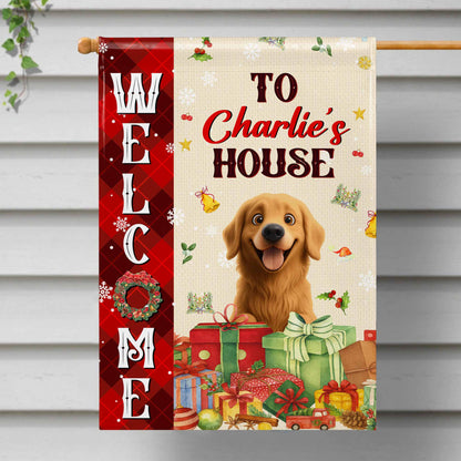 Welcome To Your New Home With Festive Gifts And Dog
