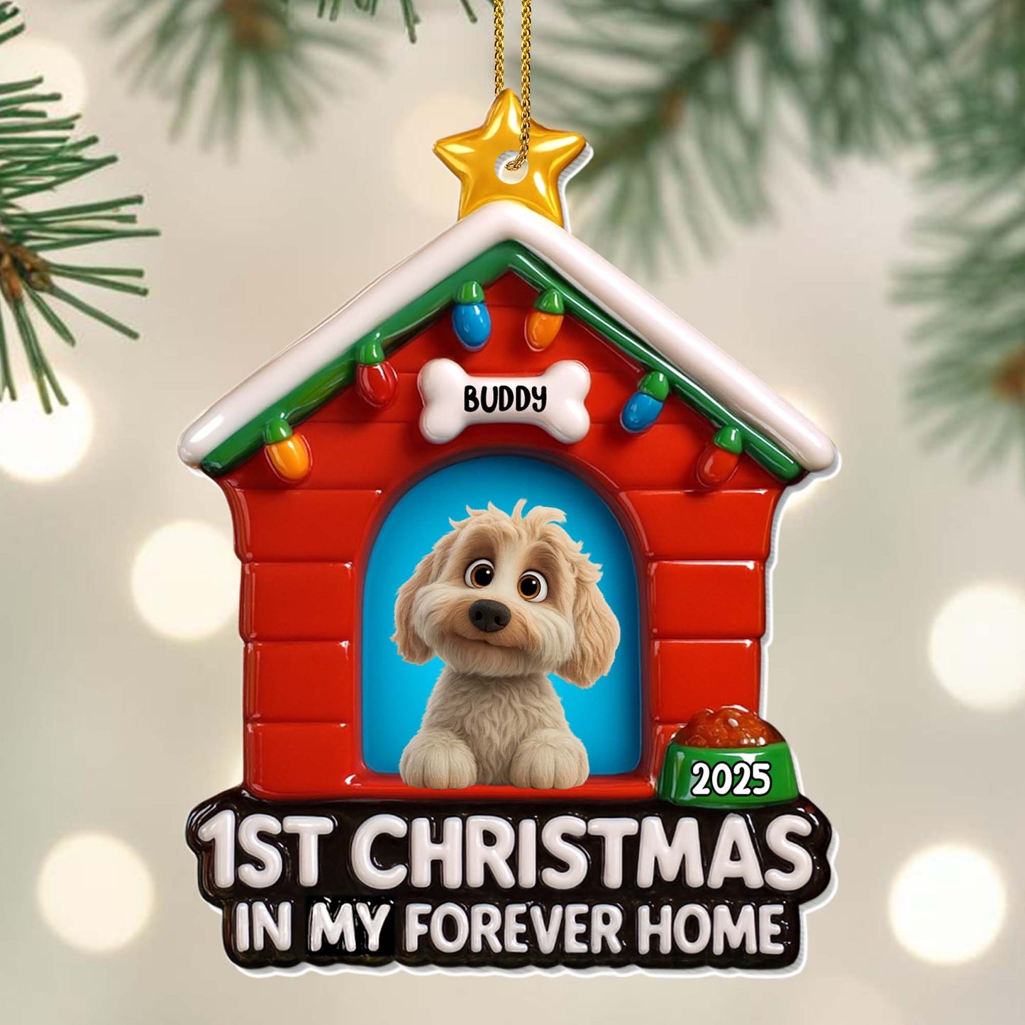 1st Christmas In My Forever Home, Dog Ornament