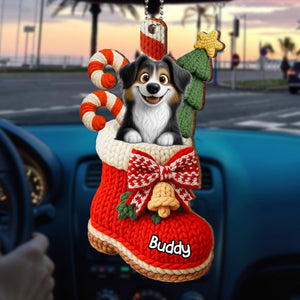 Celebrate A Joyous Christmas With Dog In Festive Stocking