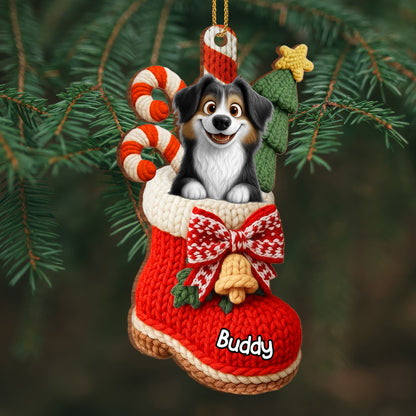 To My Beloved Companion, Christmas Stocking With Dog And Candy Canes