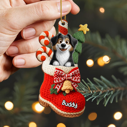 To My Beloved Companion, Christmas Stocking With Dog And Candy Canes
