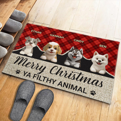 Merry Christmas Ya Filthy Animal With Cute Dogs