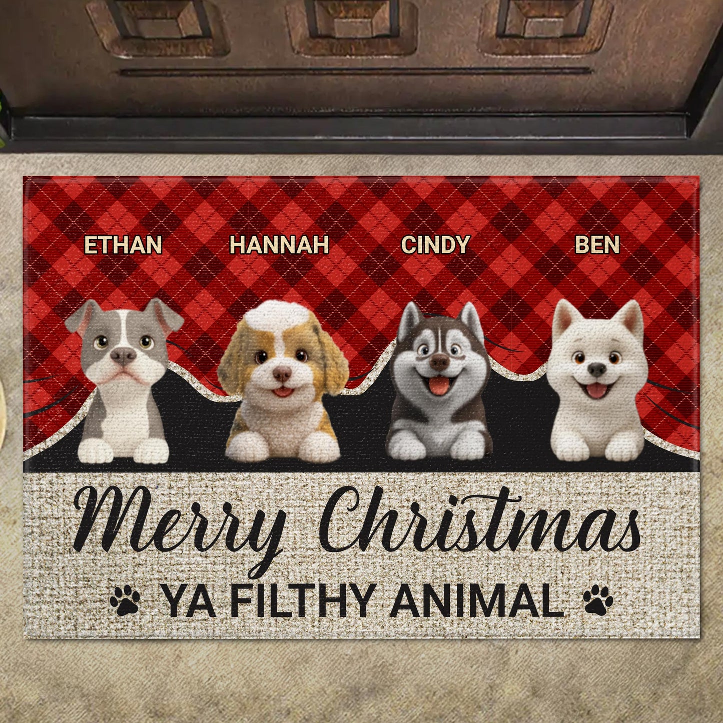 Merry Christmas Ya Filthy Animal With Cute Dogs