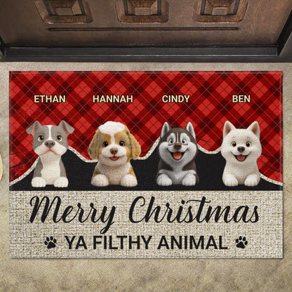 Merry Christmas Ya Filthy Animal With Cute Dogs