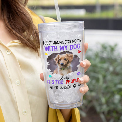 I Just Wanna Stay Home, Dog And Paw Prints Design