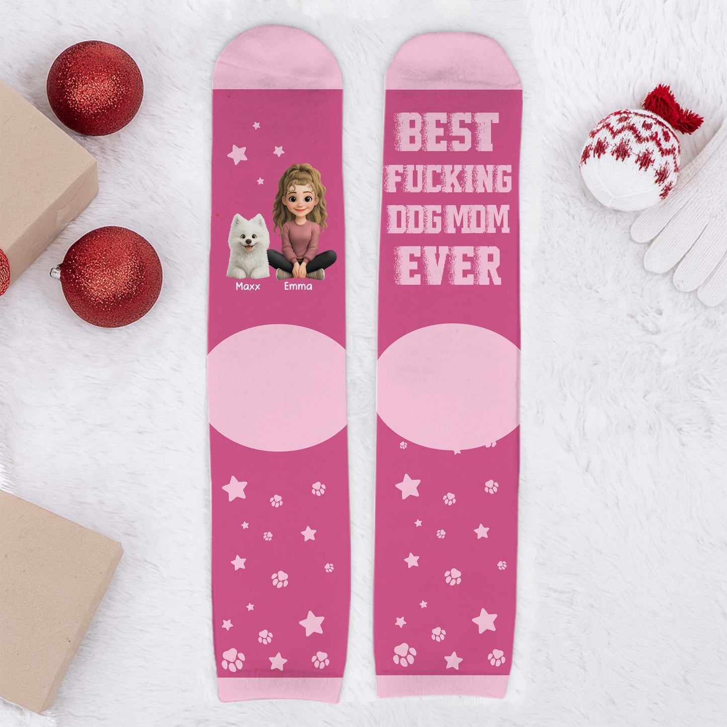 Best Dog Mom Ever With Paws And Stars