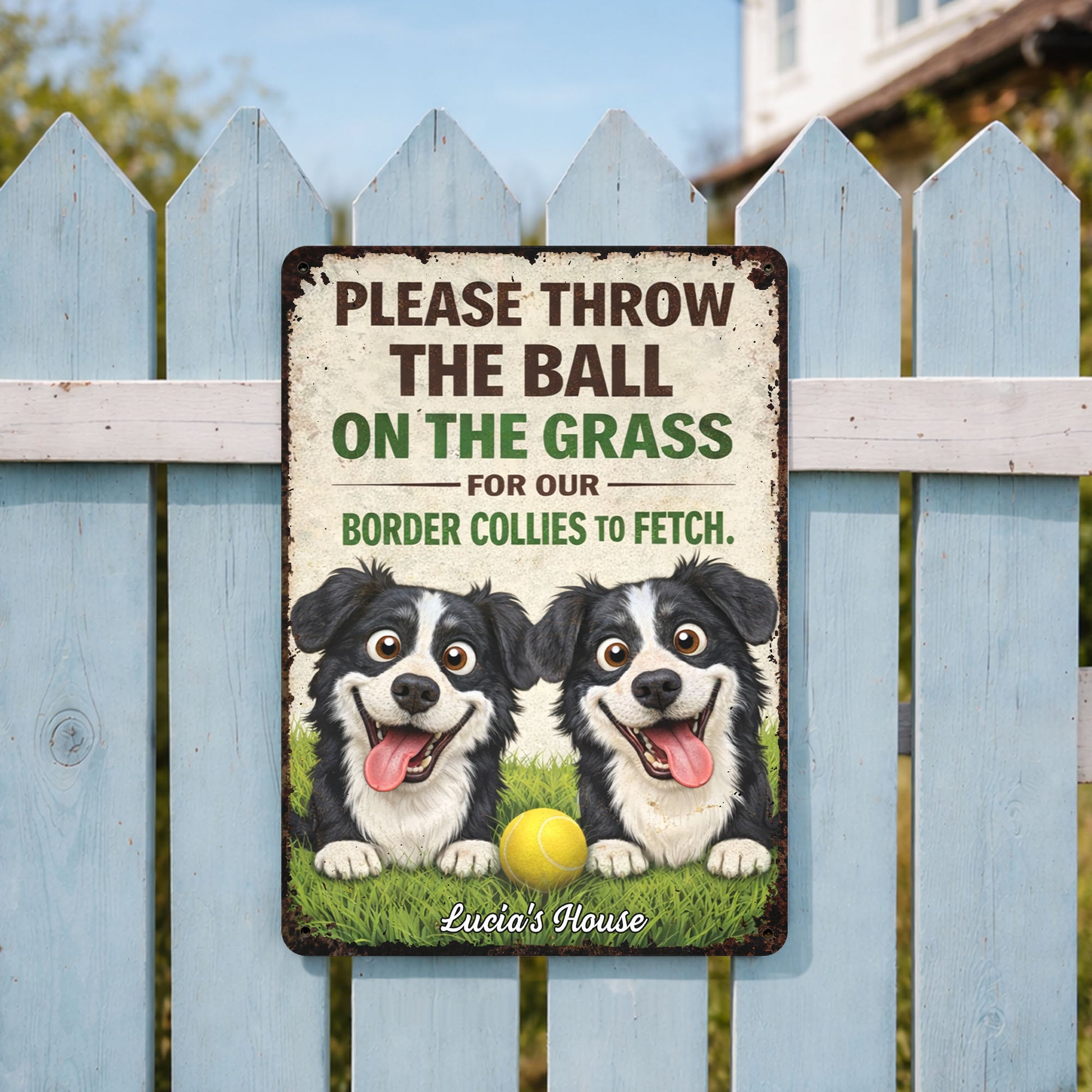Please Throw The Ball On The Grass Border Collies Dogs