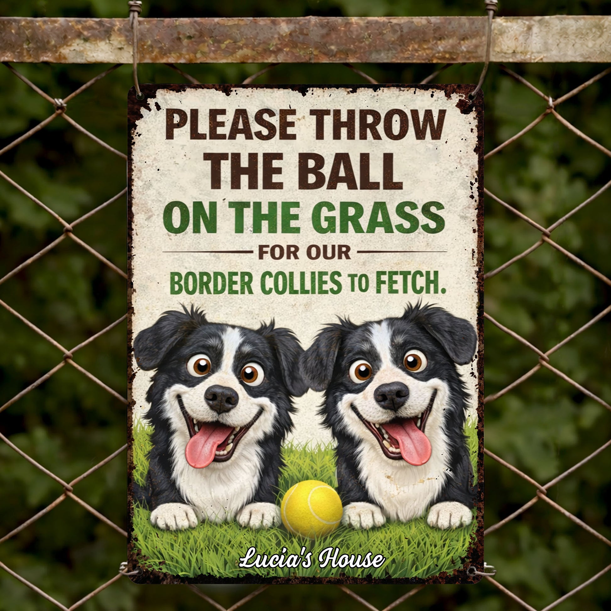 Please Throw The Ball On The Grass Border Collies Dogs