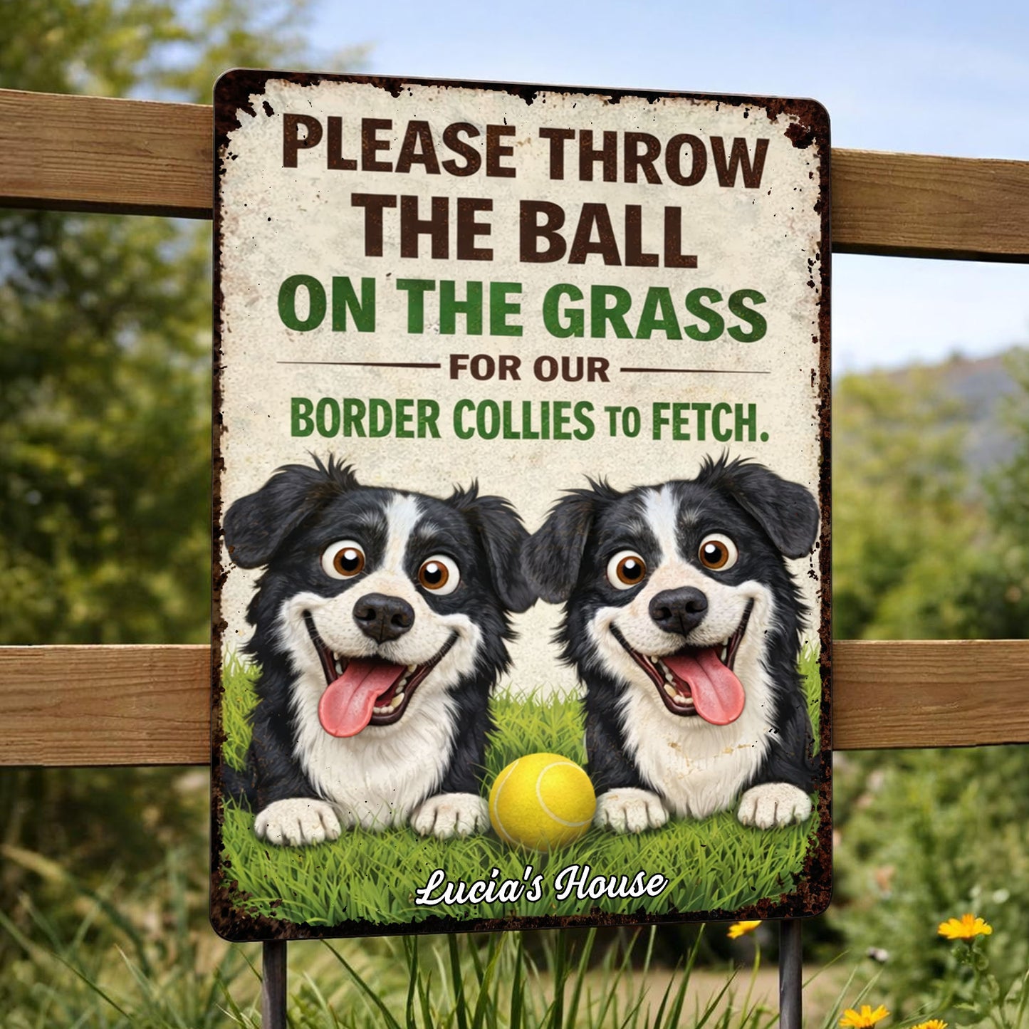 Please Throw The Ball On The Grass Border Collies Dogs