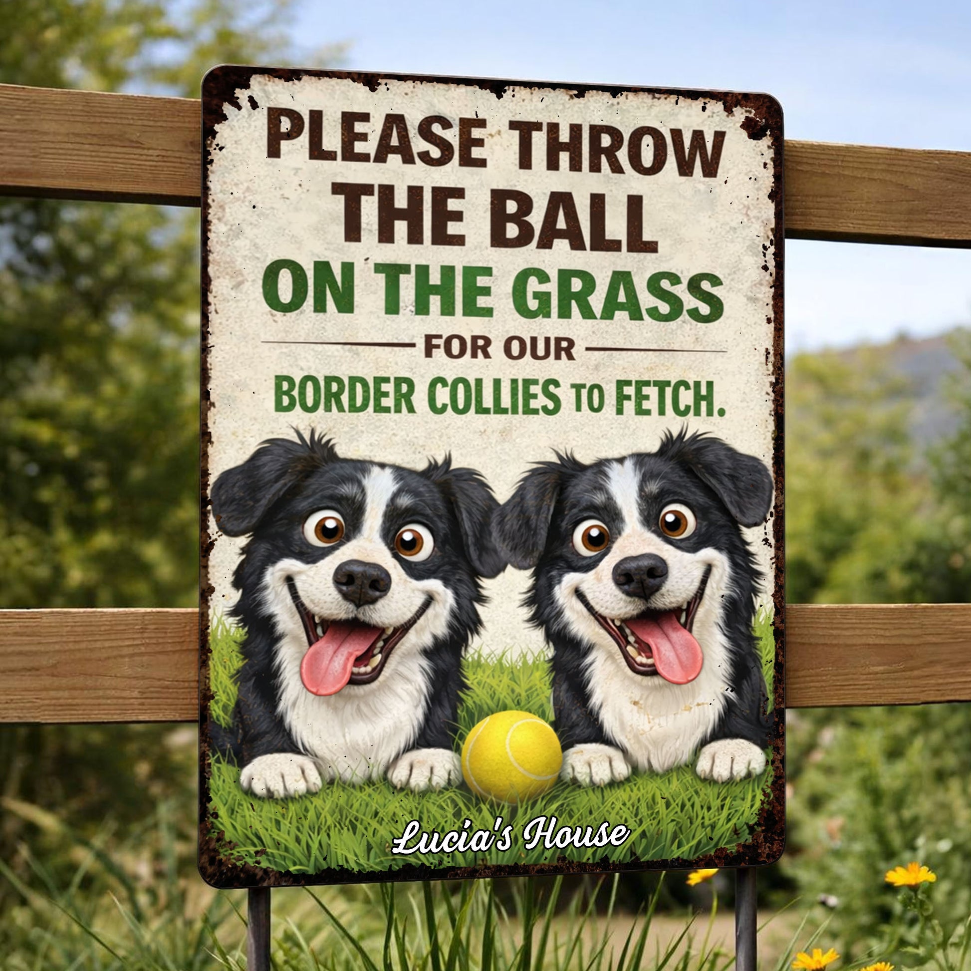 Please Throw The Ball On The Grass Border Collies Dogs