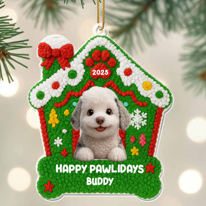 Happy Pawlidays Buddy, Dog With Christmas Decorations