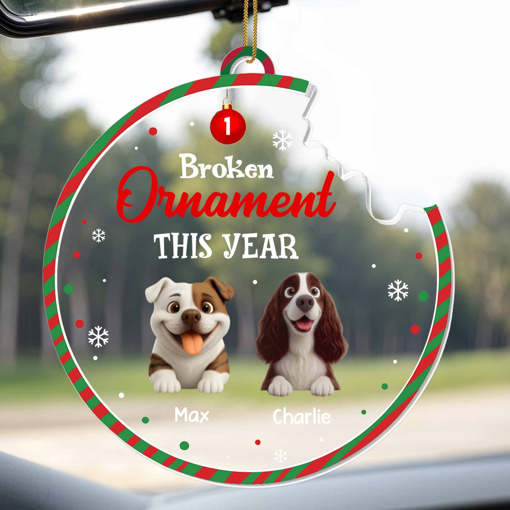 1 Broken Ornament This Year With Dogs