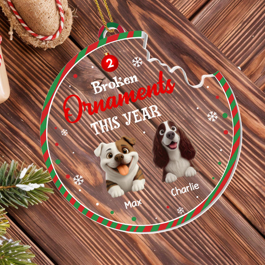 1 Broken Ornament This Year With Dogs
