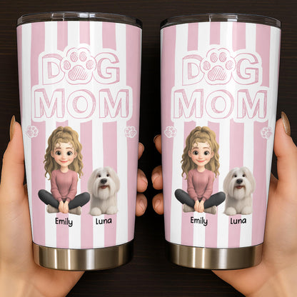 Dog Mom With Cute Stripes And Paw Design