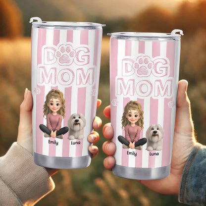 Dog Mom With Cute Stripes And Paw Design