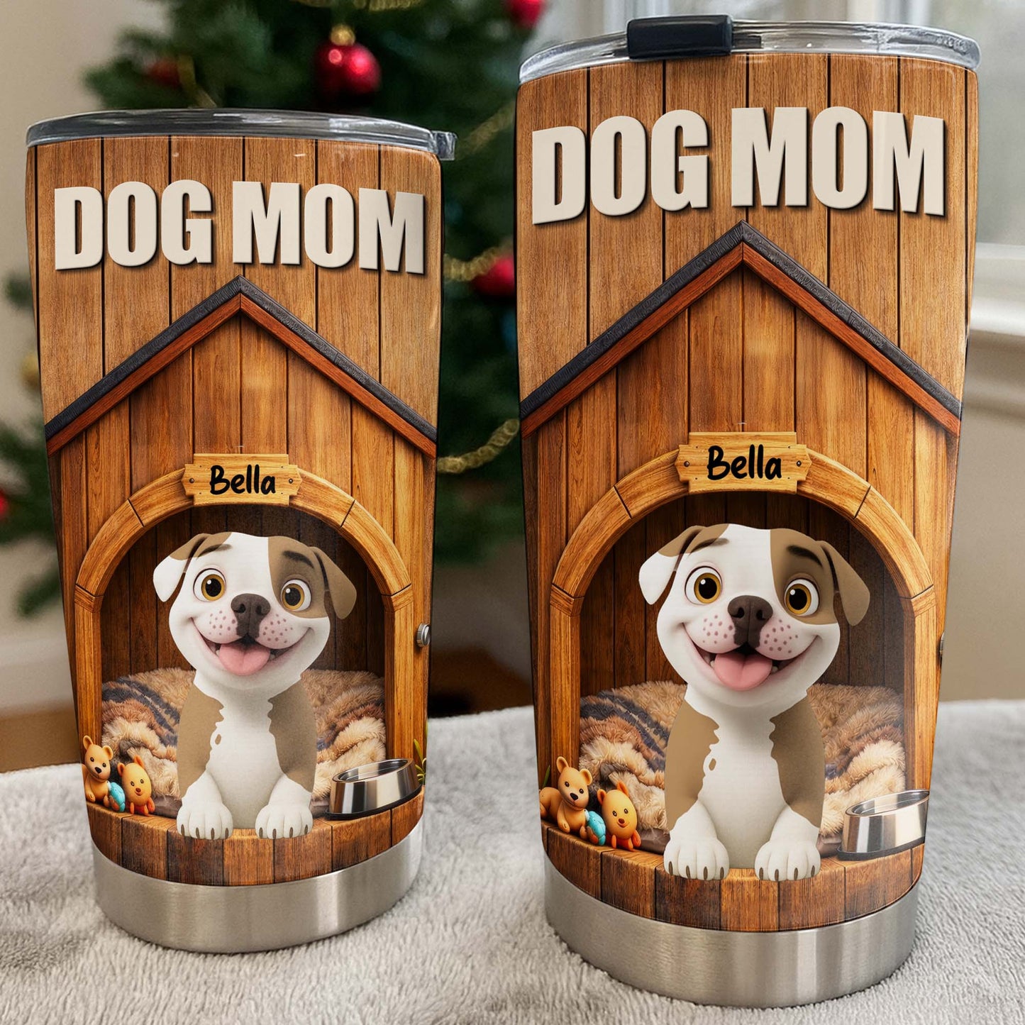 Dog Mom Personalized Dog House And Puppy Design