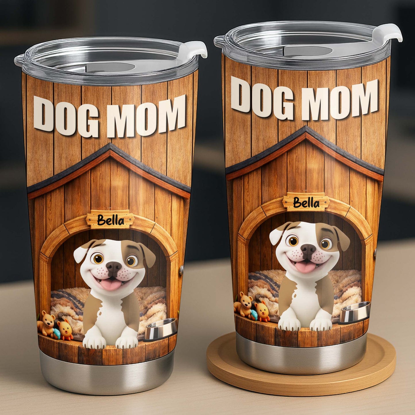 Dog Mom Personalized Dog House And Puppy Design