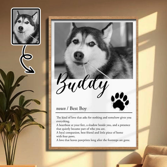 Best Boy Dog Love And Paw Print Photo Decor - Personalized Custom Vertical Poster - DOG165_VPOS