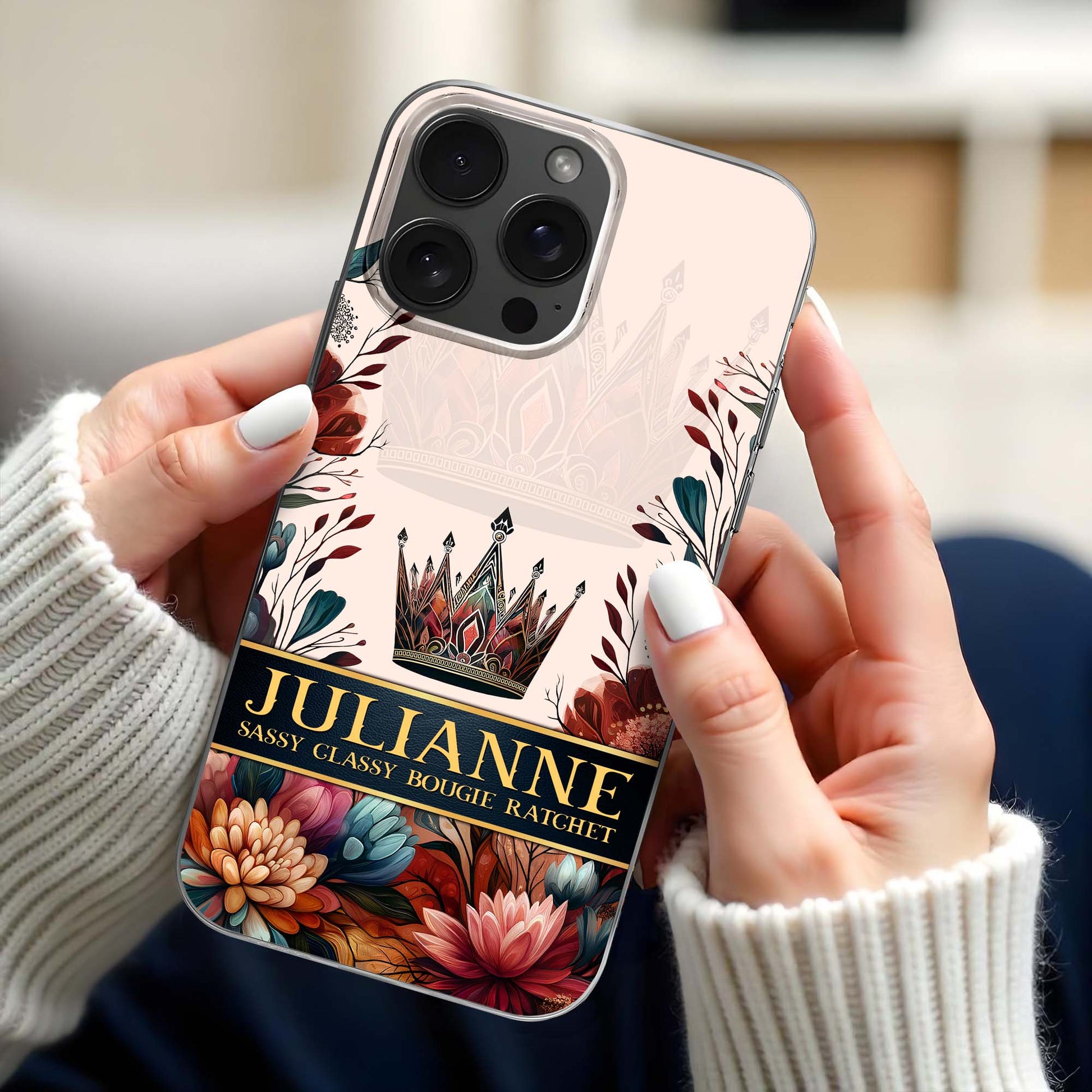 Sassy Classy Bougie Ratchet Crown And Flowers Design