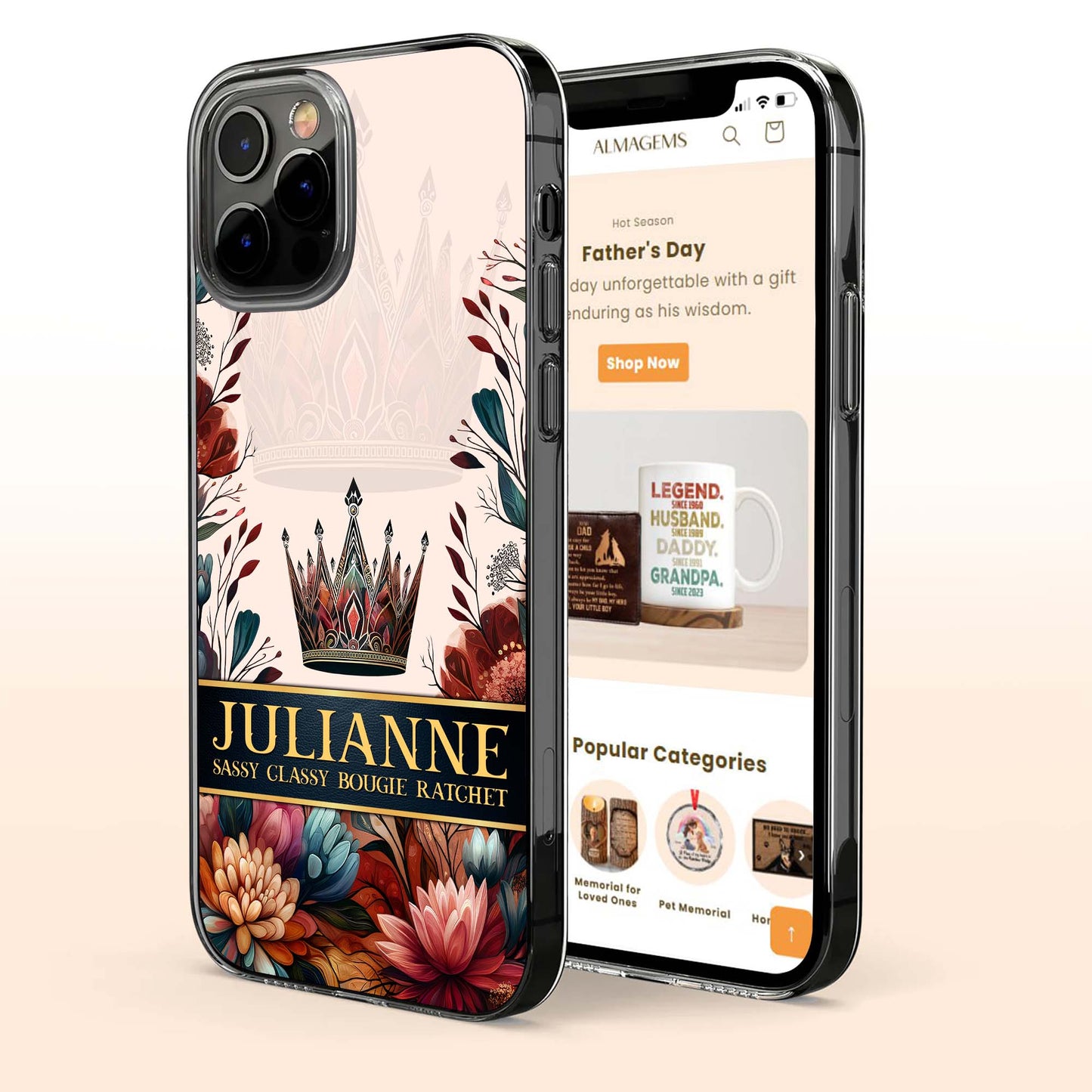 Sassy Classy Bougie Ratchet Crown And Flowers Design