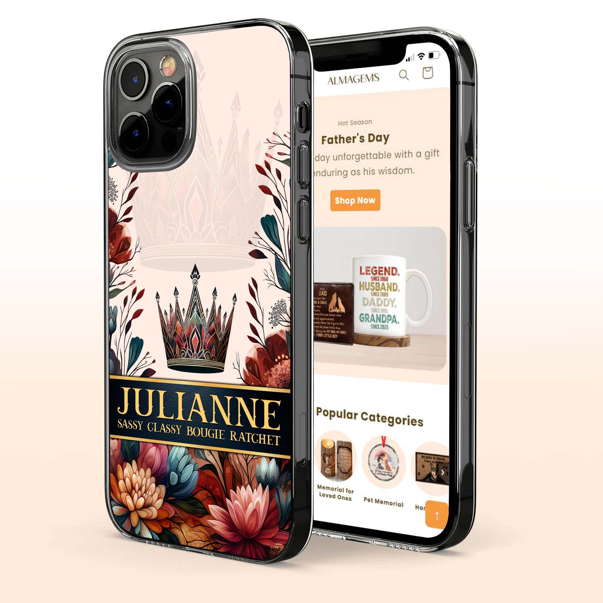 Sassy Classy Bougie Ratchet Crown And Flowers Design