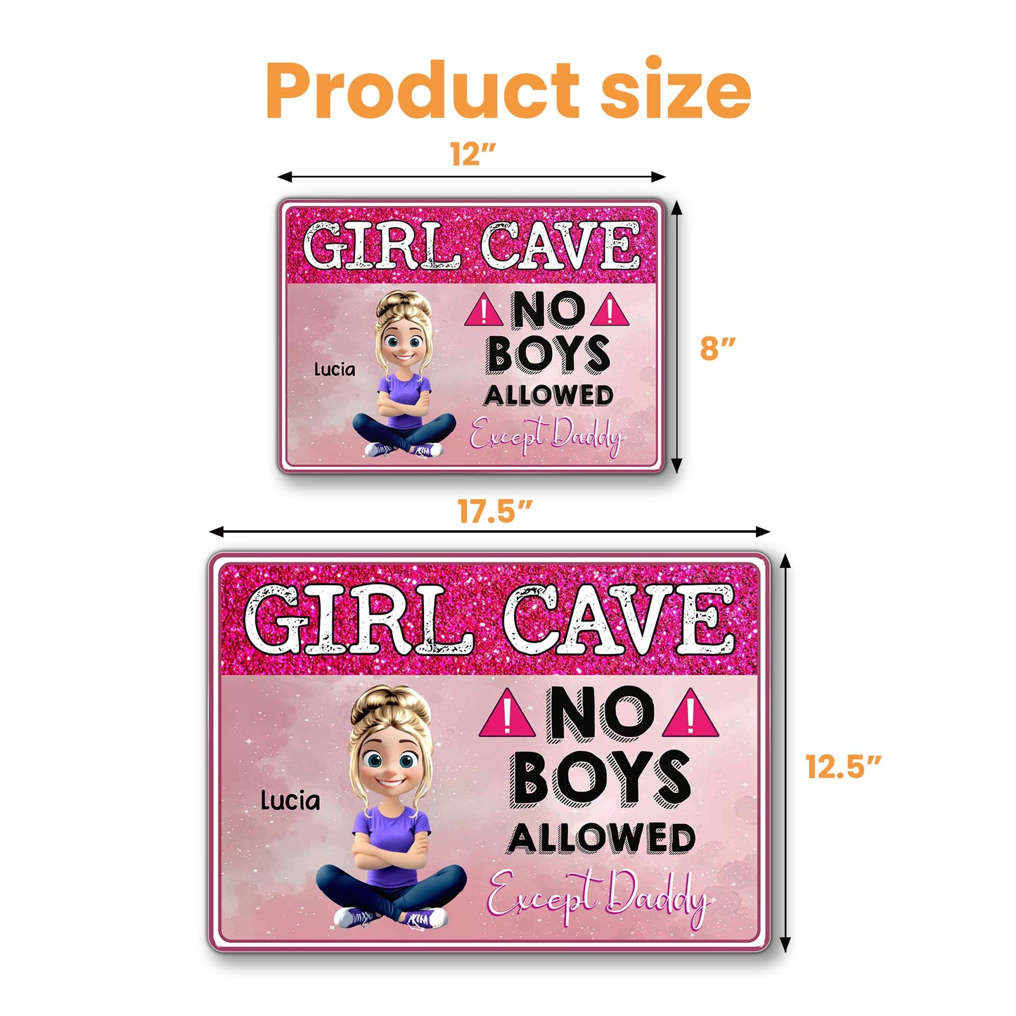 Girl Cave No Boys Allowed Except Daddy, Cartoon Girl