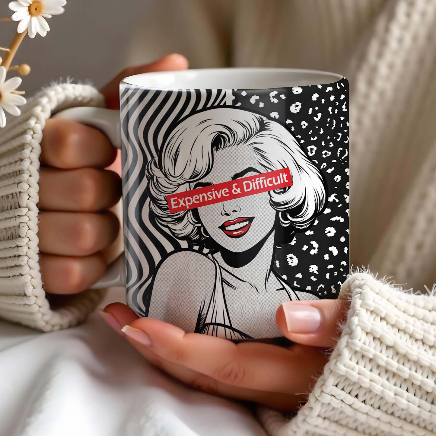 Expensive & Difficult Pop Art Style Mug