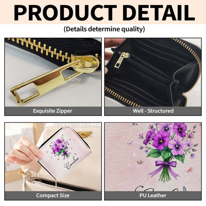 Beautiful Bouquet And Dainty Butterflies Mini Wallet