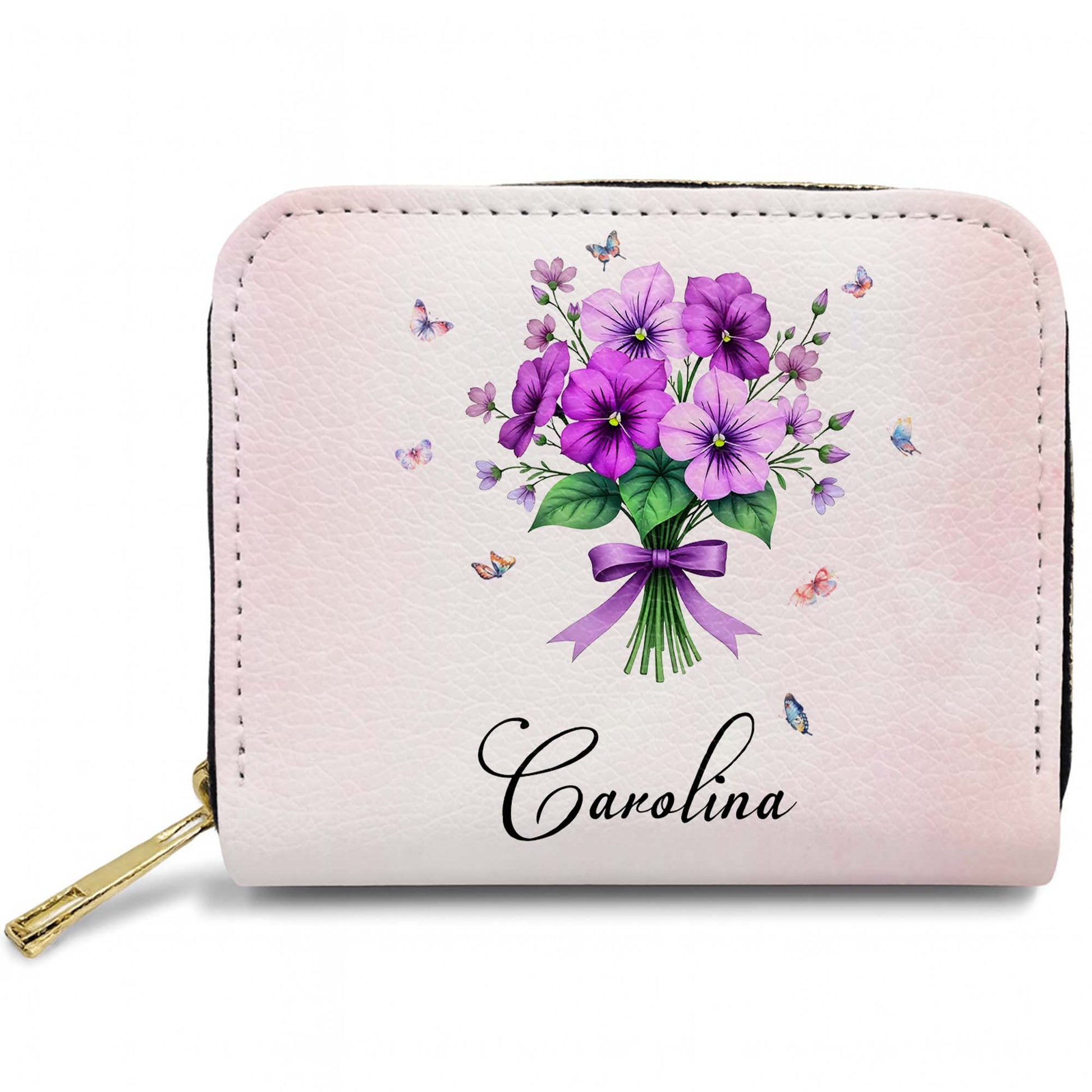 Beautiful Bouquet And Dainty Butterflies Mini Wallet