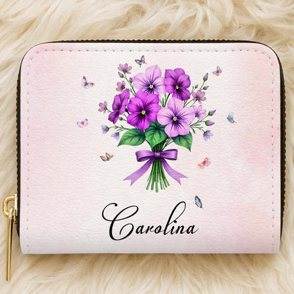 Beautiful Bouquet And Dainty Butterflies Mini Wallet
