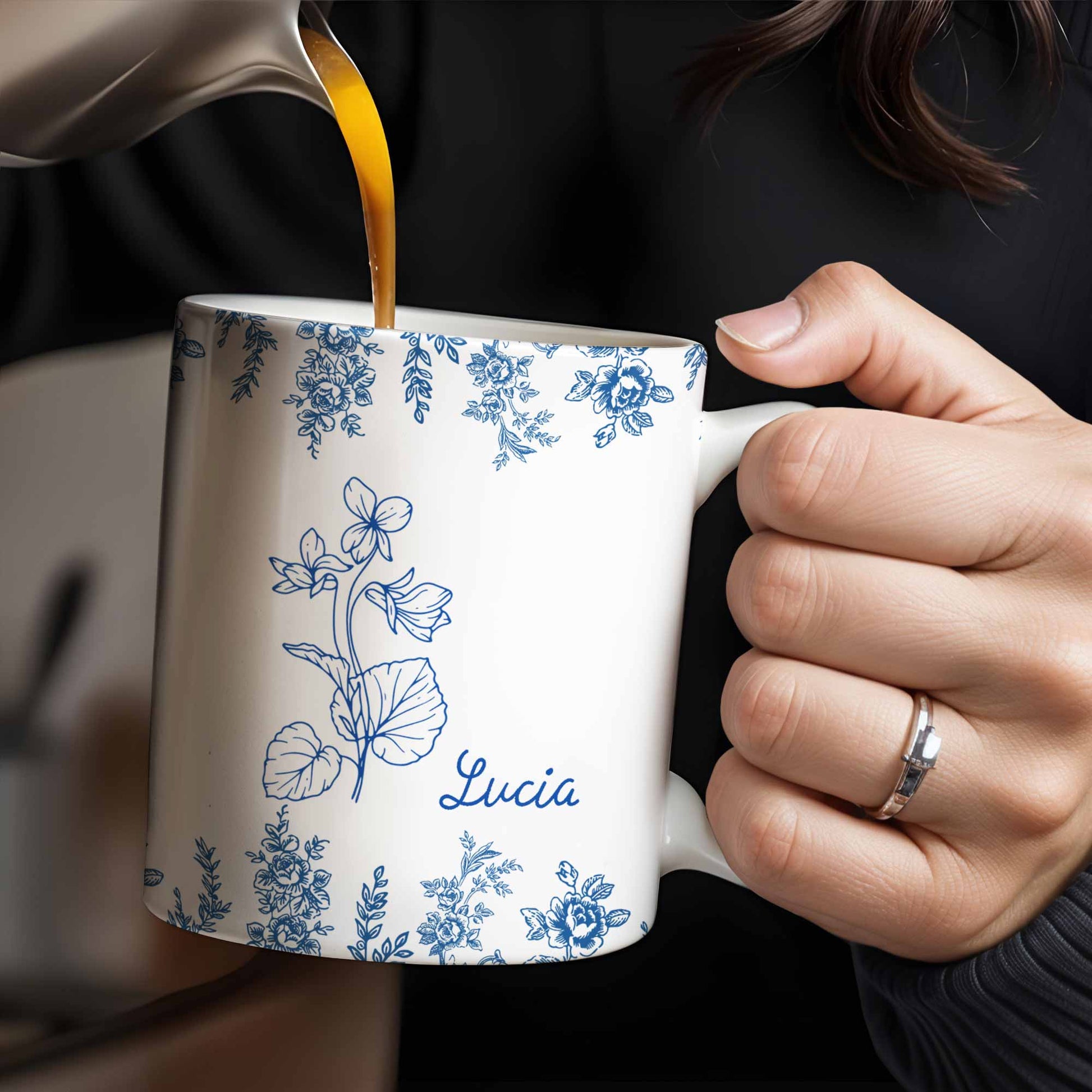 Personalize This Floral Coffee Mug