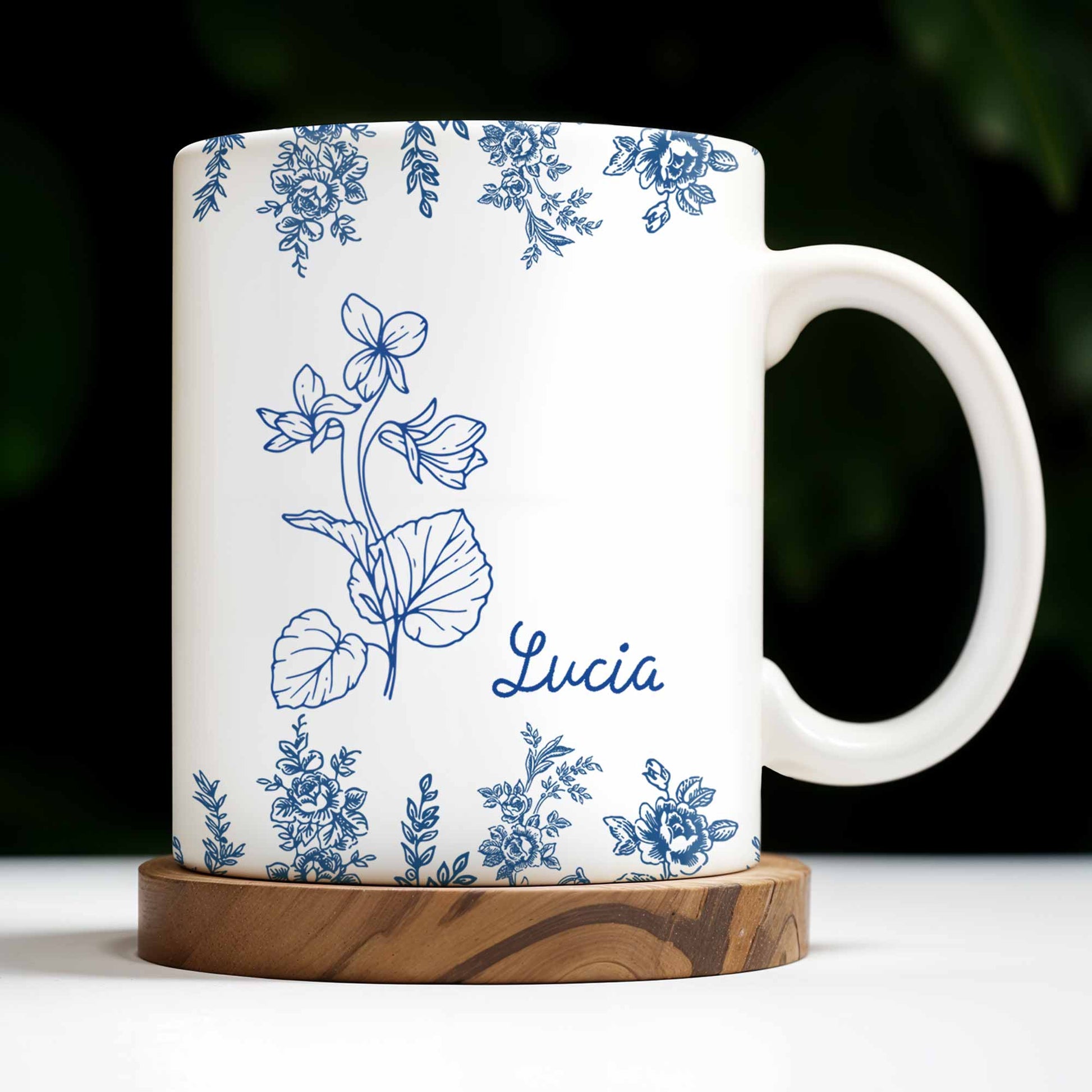 Personalize This Floral Coffee Mug
