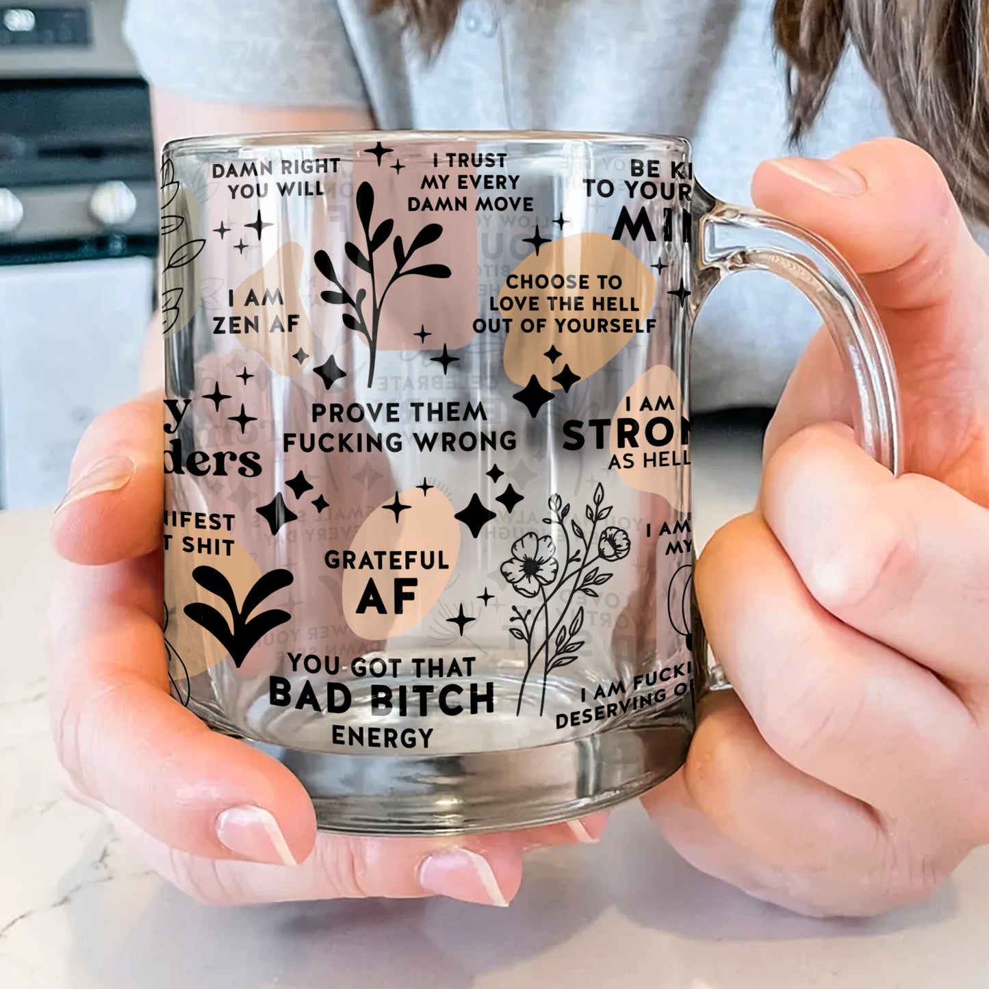 Celebrate Every Damn Win Empower Your Damn Self Glass Design