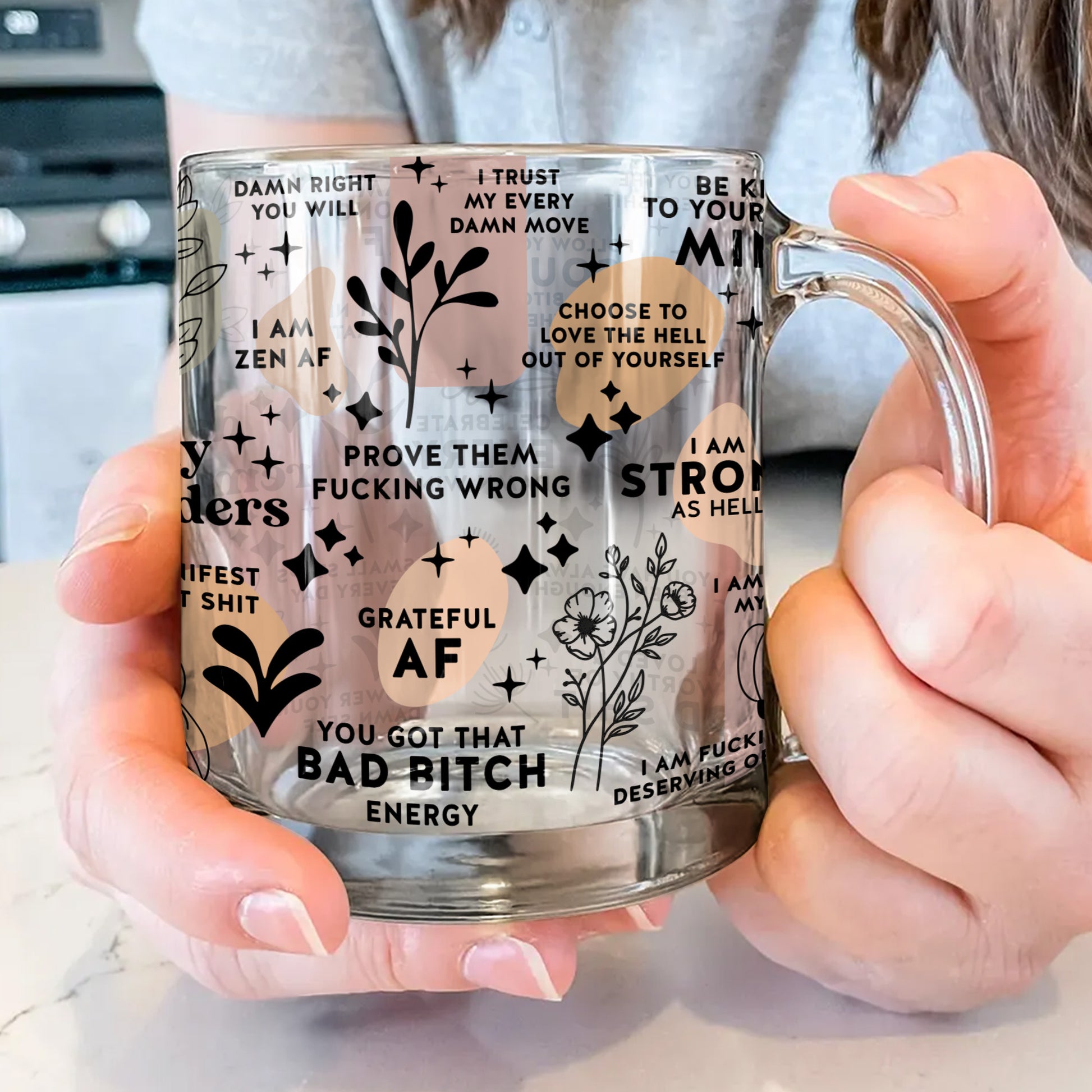 Celebrate Every Damn Win Empower Your Damn Self Glass Design