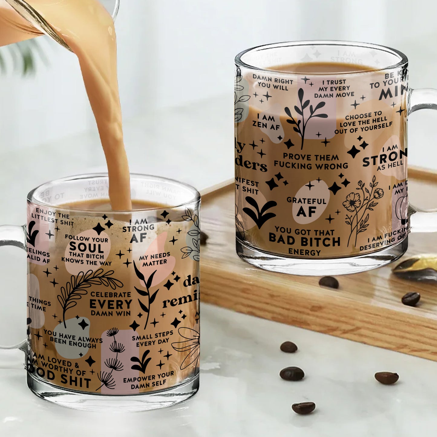 Celebrate Every Damn Win Empower Your Damn Self Glass Design