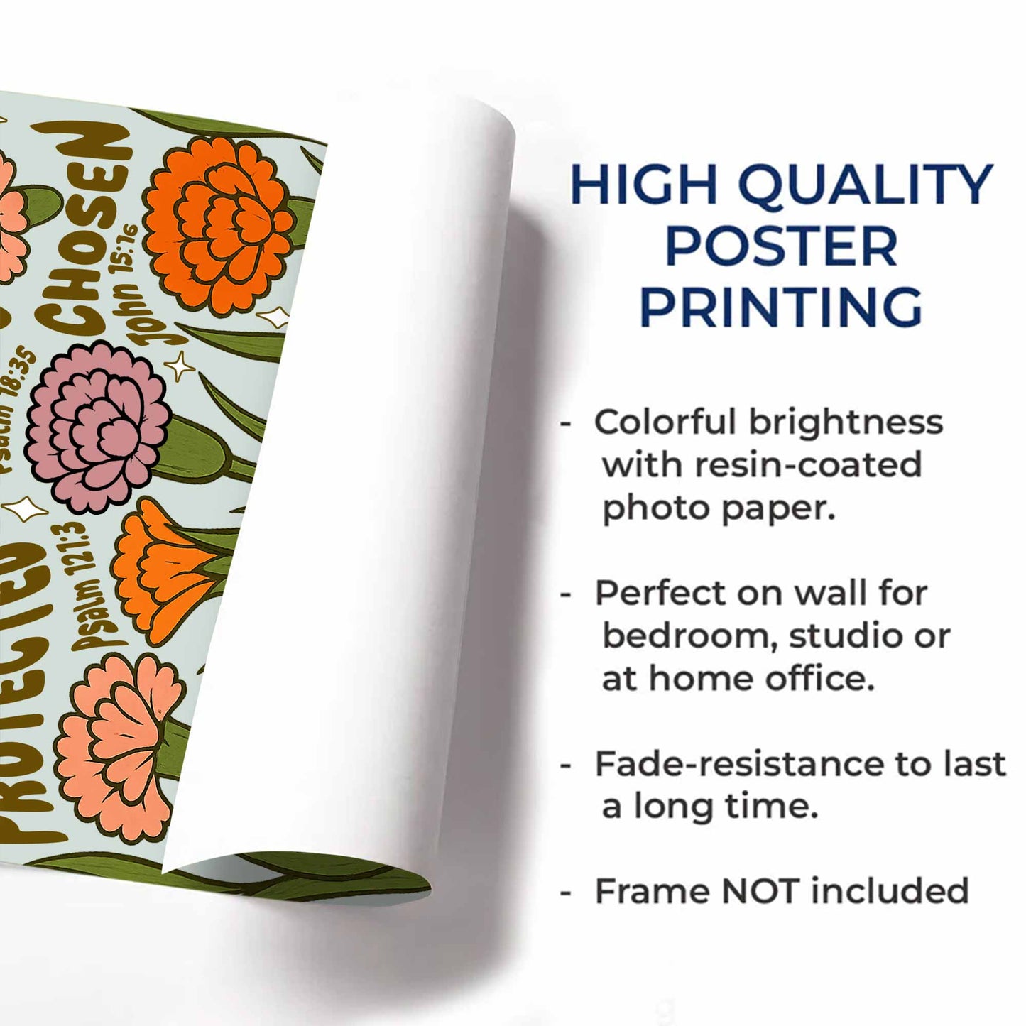 God Says You Are Unique, Special, Loved, Strong With Flowers