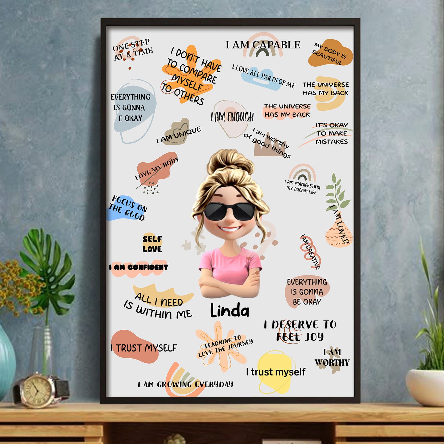 I Am Capable, Positive Affirmations For Self-Love And Confidence - Personalized Custom Vertical Poster - DTG052_VPOS