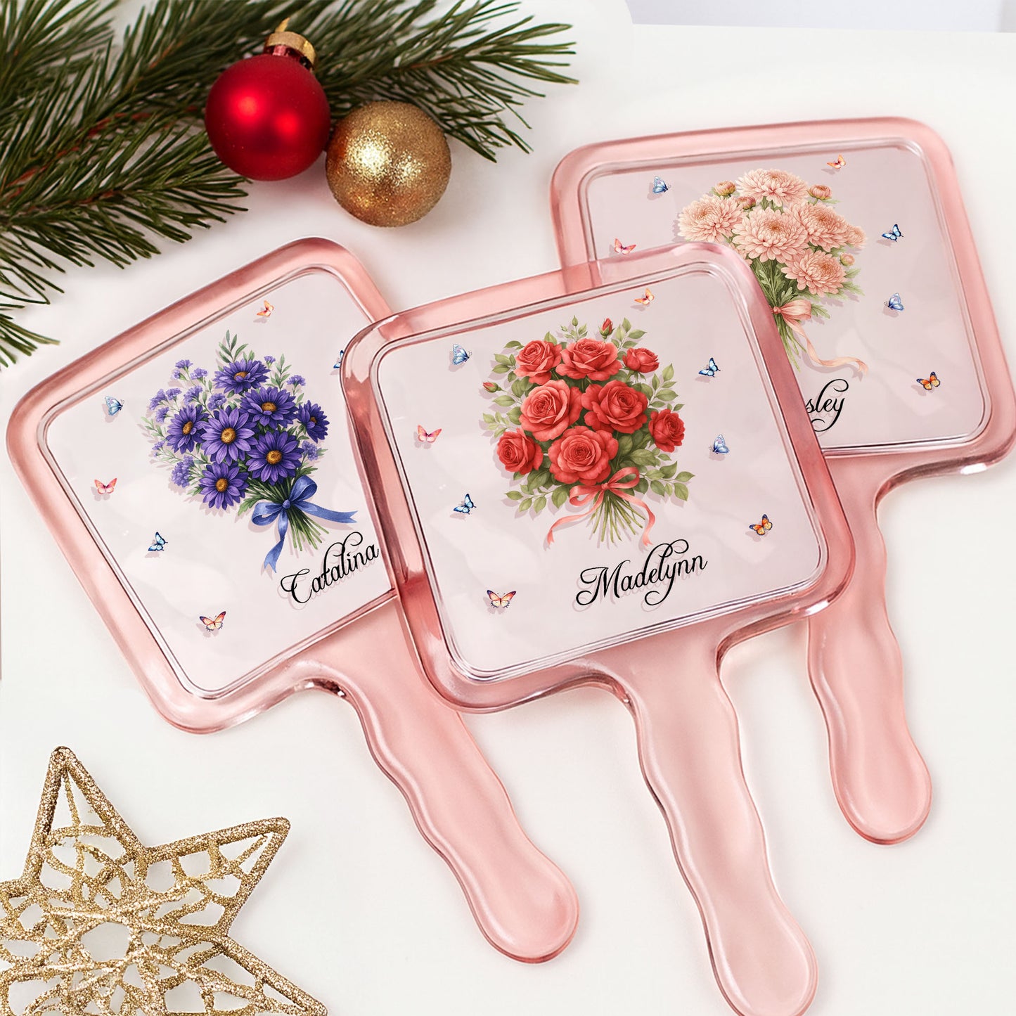 Delicate Bouquet of Hydrangeas Surrounded by Butterflies