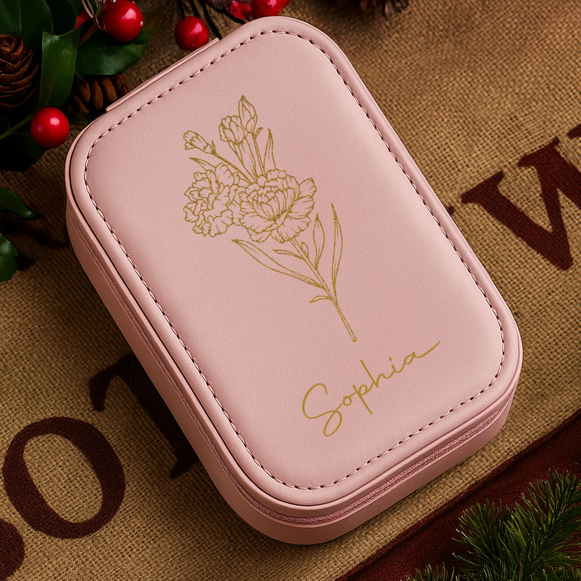 Beautifully Crafted Jewelry Box With Floral Design