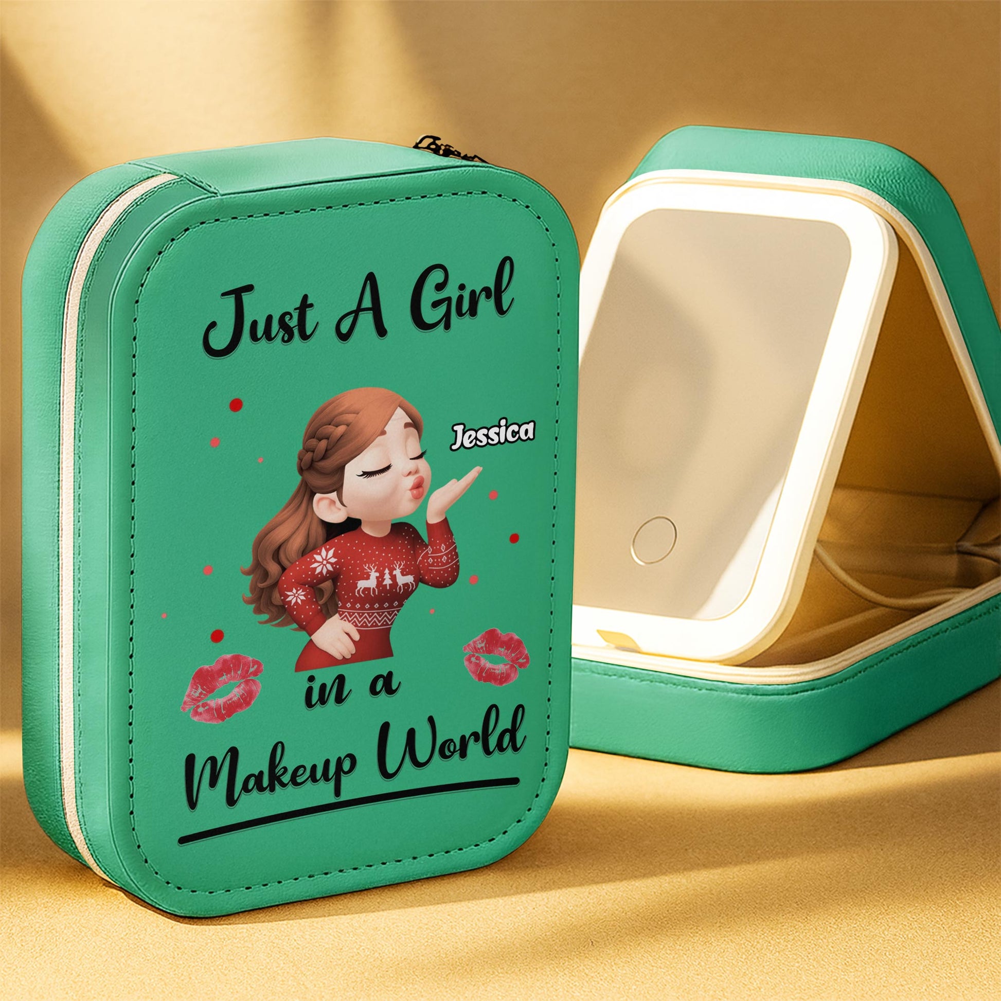 Just A Girl In A Makeup World With Girl And Kiss Marks