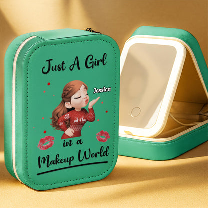 Just A Girl In A Makeup World With Girl And Kiss Marks