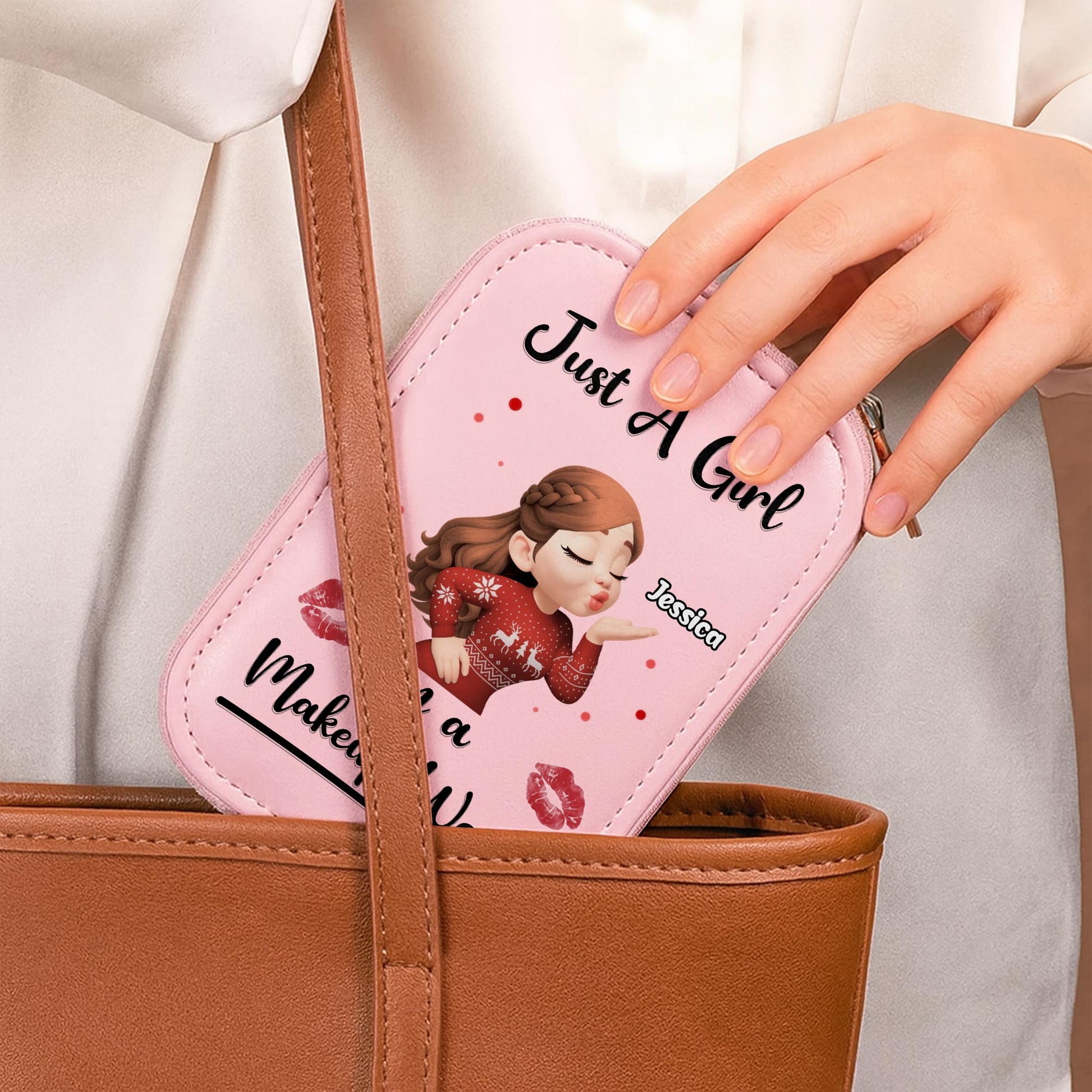 Just A Girl In A Makeup World With Girl And Kiss Marks