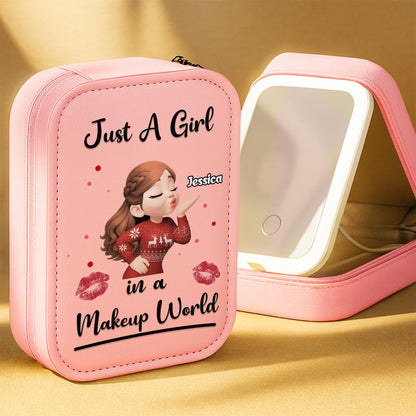 Just A Girl In A Makeup World With Girl And Kiss Marks