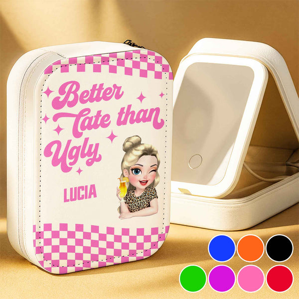 Better Late Than Ugly, Cartoon Character, Checkered Pattern