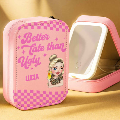 Better Late Than Ugly, Cartoon Character, Checkered Pattern