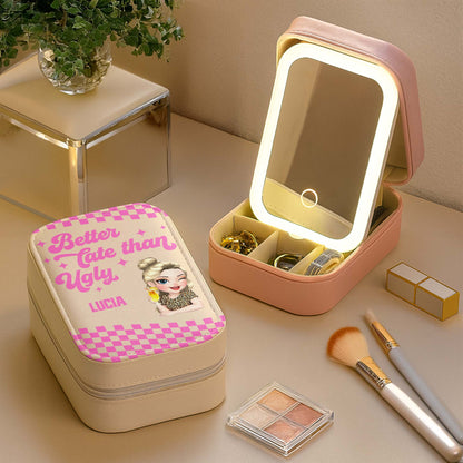 Better Late Than Ugly, Cartoon Character, Checkered Pattern